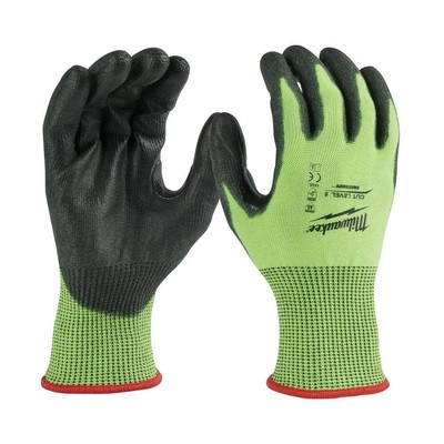 Milwaukee 12 Pair High Visibility Cut Level 5 Polyurethane Dipped Gloves Large-image