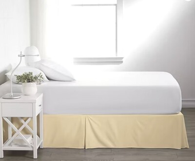 New iEnjoy Home Twin Size Simply Soft Microfiber Bed Skirt Bedskirt Pale Yellow-image