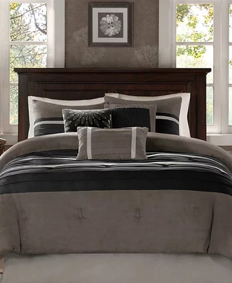 Madison Park Palmer Faux-Suede7-Pc. Comforter Set, Queen-image