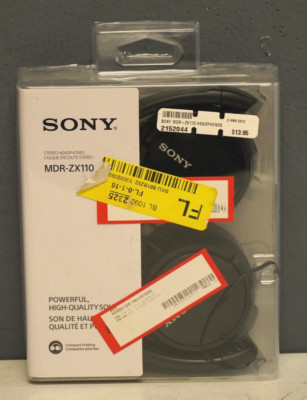 Sony MDRZX110 Monitor Stereo Black Headphones -WIRED-image