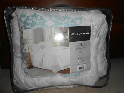 Madison Park Celeste 5 Piece Comforter Set, Queen Size, White, NEW-image