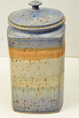 Signed Studio Art Pottery Canister/Jar w/Lid RARE 10