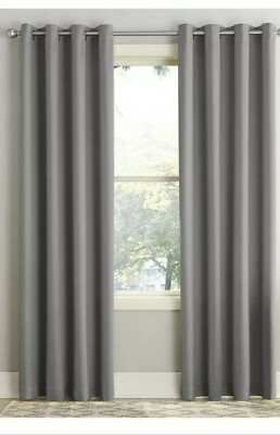 New Sun Zero Lichtenberg Gray Grommet Curtain Panel 54