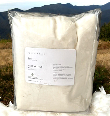 Pottery Barn KNIT VELVET Comforter SHAM ~ Ivory 1  EURO - NWT-image
