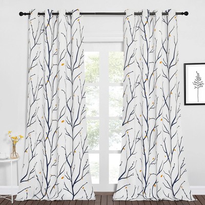 Blackout Curtains for Patio, Foil Printed Geometric Home Decoration Thermal I...-image