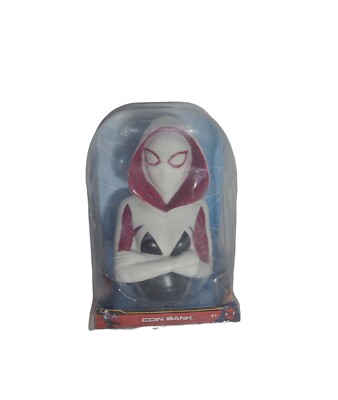 Marvel Spider-Gwen Bust Shaped Coin Bank White,Black,Red Spiderman - Read Below-image