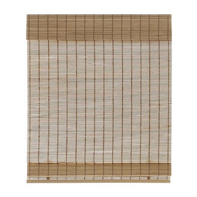 Madison Park Oakley Bamboo Light Filtering Cordless Roman Shade, Beig/Green, ...-image