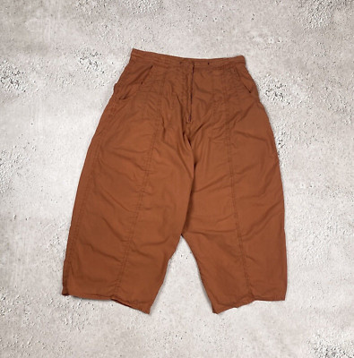 Rundholz Dip Vintage Women's Cropped Balloon Drop Crotch Orange Pants Trousers S-image