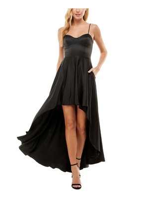 CITY STUDIO Womens Black Bustier-style Bodice Lined Formal Dress 3-image