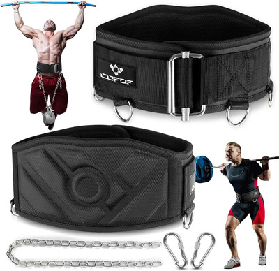 3-In-1 Weighted Pull up Belt, Weight Lifting Dip Belt with 40.6 in Chain & Self -image