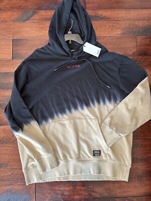 WESC Mike Hoodie Wild At Heart Baggy Fit XL Black Dip New Stockholm Skateboard-image