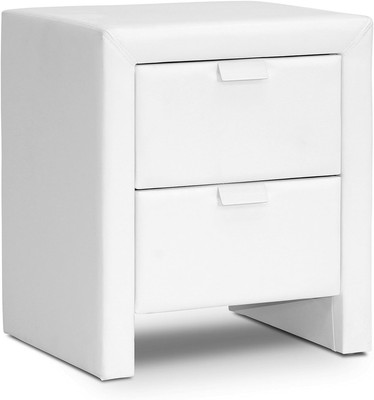 Baxton Studio Frey Upholstered Modern Nightstand, White -image