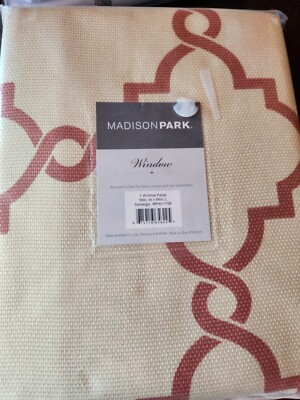 Madison Park Saratoga Fretwork Print Top Window Curtain Panel-image