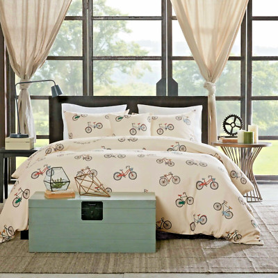 4-Pc Hip Madison Park Raleigh Milo King Duvet Set | Whimsy Vintage Bicycle-image
