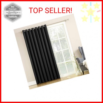 Sun Zero Barrow Energy Efficient Grommet Sliding Patio Door Curtain Panel, 100