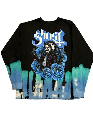 Ghost Cardinal Copia Blue Roses Darkness Dip-Dye Crewneck Merch Rock XL-image