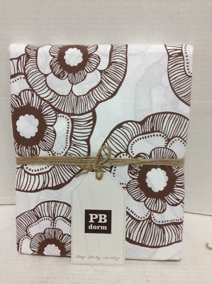 Pottery Barn Teen PBT Bed Dorm Mini Fleur Flower Organic Duvet Cover Twin coffee-image
