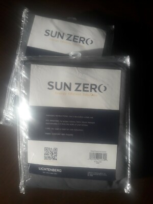 2 Sun Zero Lightenberg Charcoal Energy Efficient Curtain Panels, 40x84-image
