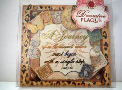 Punch Studio Decorative Plaque “A Journey” Quote by Lao Tzu NIB-image