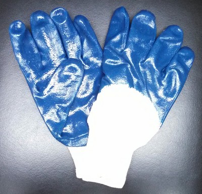 1 dozen/ 12 pairs of 4Works Open Back Heavy-Duty Nitrile Palm Dipped Gloves-image