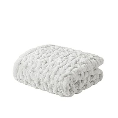  Ruched Luxury Throw Premium Soft Cozy Brushed Long Faux Fur For Bed, Couch or -image