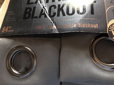 Sun Zero  Norway 100% Theater Grade Black Out Curtains Two 40”x84” “ Panels Grey-image