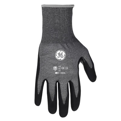 General Electric Unisex Dipped Gloves Black/Gray L 1 pair-image