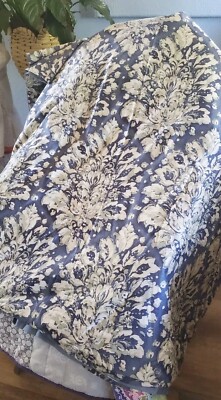 Pottery Barn Duvet & Sham set Blue Cream CAL King ORGANIC cotton-image