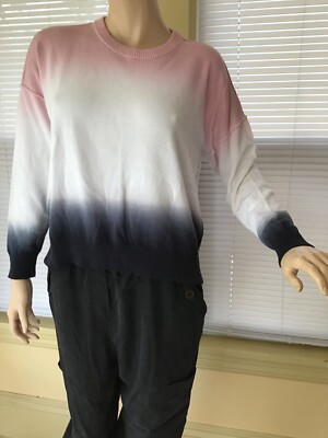 M magaschoni ombre dip dye sweater Pink White Blue size L excellent condition-image