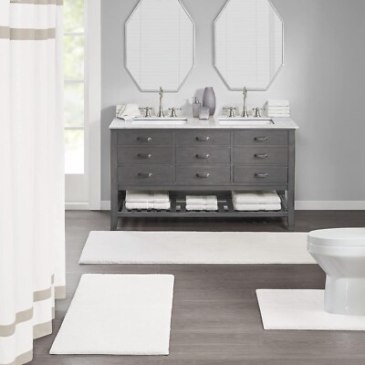 Madison Park Marshmallow Bath Rug Ivory 20X24-image