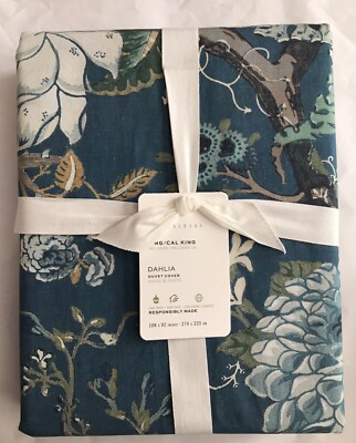 Pottery Barn Dahlia Floral Duvet Cover, Full.Queen, New W/$159.00Tag-image