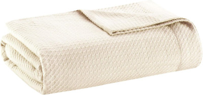 Luxurious 100% Egyptian Cotton Waffle Knit Cozy Blanket - Soft & Breathable-image