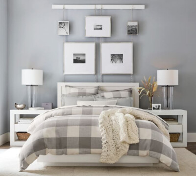 POTTERY BARN Buffalo Check KING Cotton DUVET COVER-image
