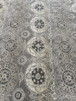 Pottery Barn Gray Cream Jacquelyn Medallion Cotton King Duvet Cover-image