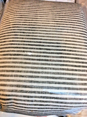 Pottery Barn Wheaton Stripe King Duvet Cover Chambray Gray NWOT Linen Cotton-image