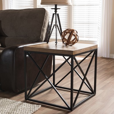Baxton Studio Holden Vintage Industrial Antique Bronze End Table-image