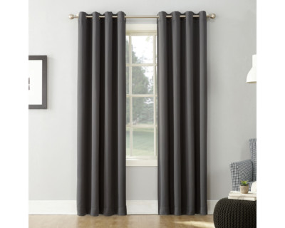 Sun Zero Blackout Grommet Top Single Curtain Lichtenberg Panel 54 x 63 Black -image