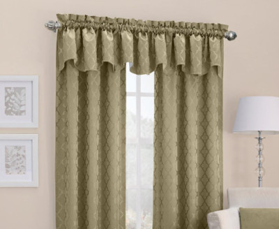 Sun Zero Viviana Woven Trellis Thermal Lined Curtain Valance 40