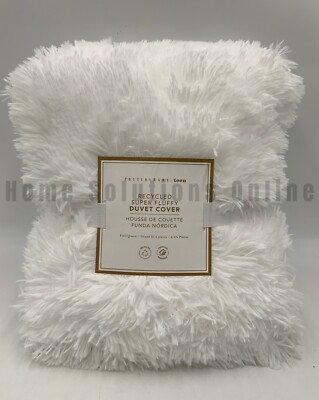 Pottery Barn Teen Recycled Super Fluffy Duvet Cover White Full Queen #A1324-image