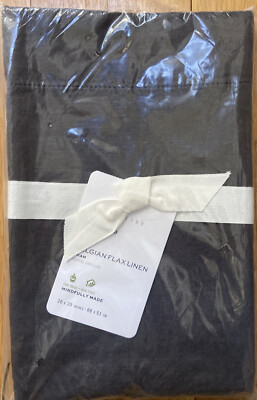 Pottery Barn Ebony Belgian Flax Linen STANDARD Sham Ebony NIP-image