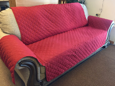 Brylan Home Studio Couch Sofa Cover Rust Colored Microfiber Polyester Size O-image