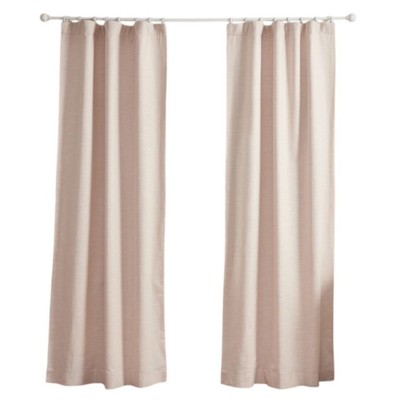 Pottery Barn Kids Evelyn Linen Blackout Curtains 2 Panels Light Pink 44