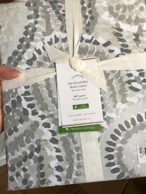 Pottery Barn Darya Paisley Duvet Cover Set Gray Queen 2 Standard Shams 3pc Dot🦩-image
