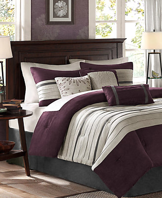 Madison Park Palmer 7 Piece Faux Suede Soft Comforter Set Full California King-image