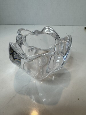 Brilliant Clear Crystal Swirl Tulip Shaped Votive Tealight Candle Holder-image