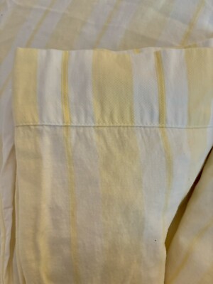 Pottery Barn Kids Full/Queen Duvet Yellow Gold White Stripe Coastal 2 Available-image