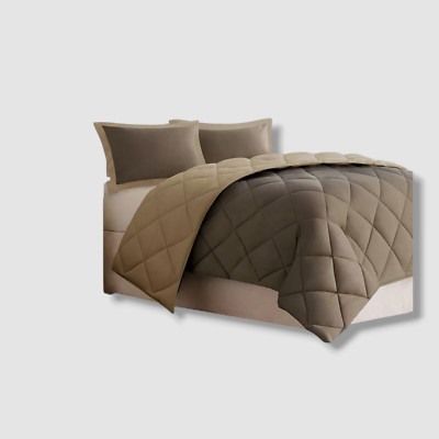 Madison Park Brown Reversible Down Alternative Comforter Set 2pc Twin/Twin XL-image