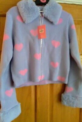 Skinny Dip Knitted Pink Heart Zip Jacket Cardigan SZ L BNWT-image