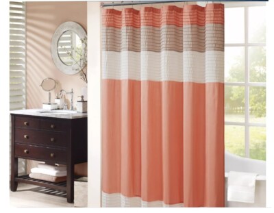 Madison Park Amherst 72 X 72 Inch Fabric Yellow Shower Curtain in Carol & Grey-image