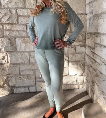 Tempo Paris dip dyed jogger in Olive - size L-image